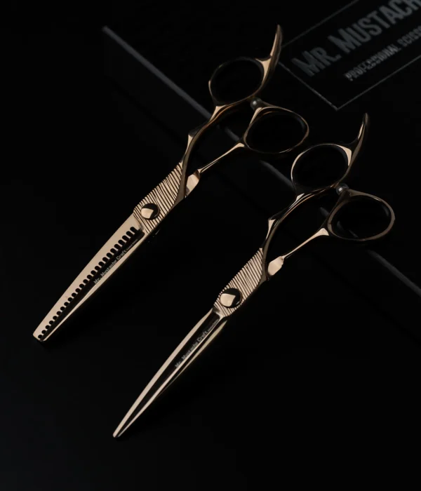 Mr. Mustache Craft Rose Gold - Knipschaar Effileerschaar - 6.0" / 6.5"